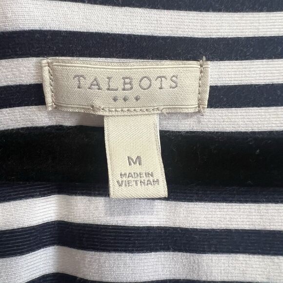 Talbots Sleevless Maxi Dress Navy White Stripes Sz M Stretch Summer Beach - Picture 4 of 8